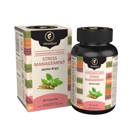 WholeSoul Ashwagandha Capsules – Natural Stress Relief, Energy & Immunity Booster | 100% Pure Ayurvedic Adaptogen