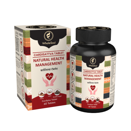 WholeSoul Cardisattva Tablets – Ayurvedic Heart Health & Blood Pressure Support | Arjuna, Ashwagandha & Garlic | 100% Natural Herbal Formula